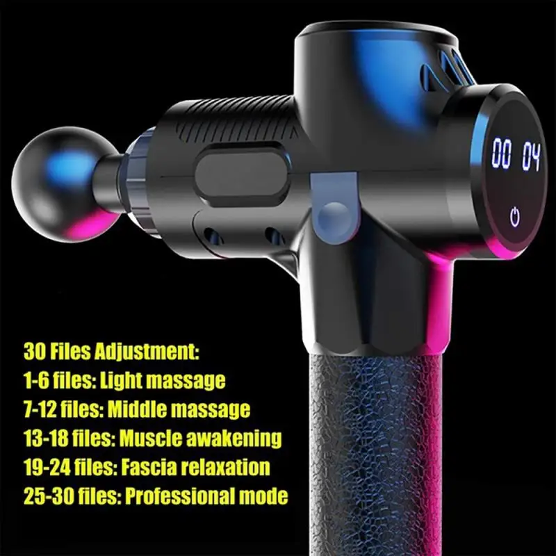 

1PC Electric Fascia Gun Muscle Relaxation Massager Hand-held Massage Gun Fitness Equipment LCD Digital Display Health Dropship