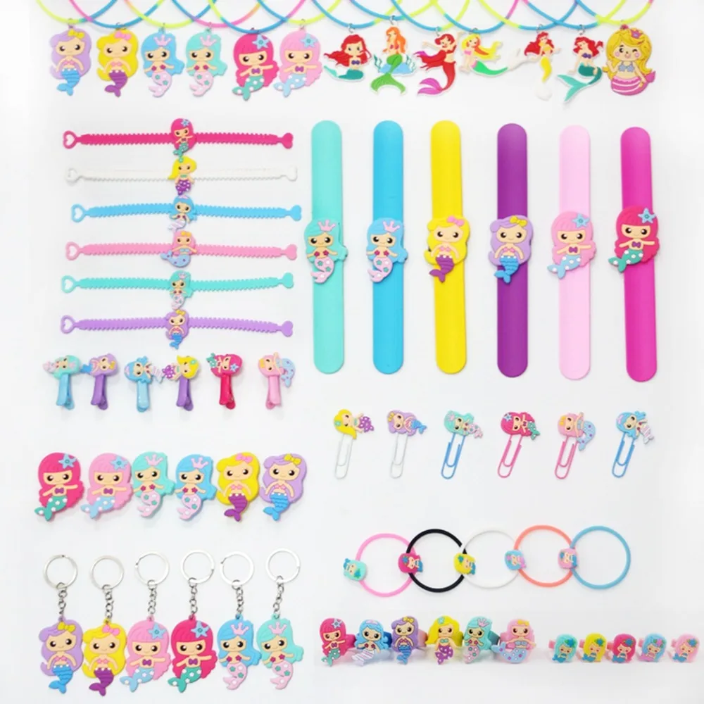 Liviorap The Little Mermaid Party Supplies Ring Keychain Happy Birthday Decorations Kids Baby Shower | Дом и сад