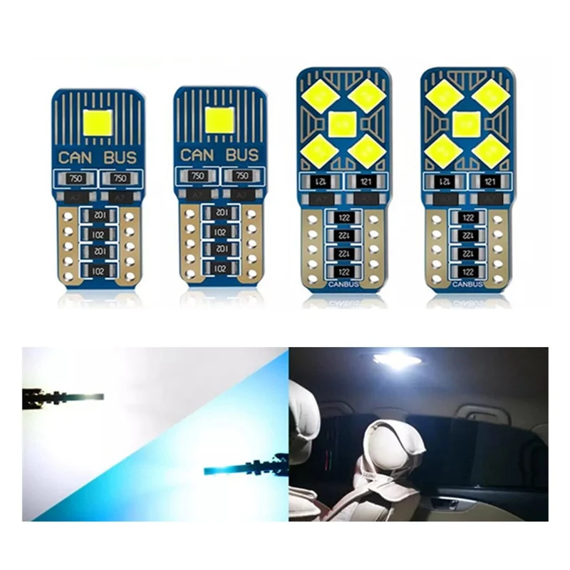 

10Pcs/Set 12V T10 W5W Led Canbus WY5W Bulbs Error Free Super Bright Car Interior Light Clearance Side Marker Auto Read Lamp