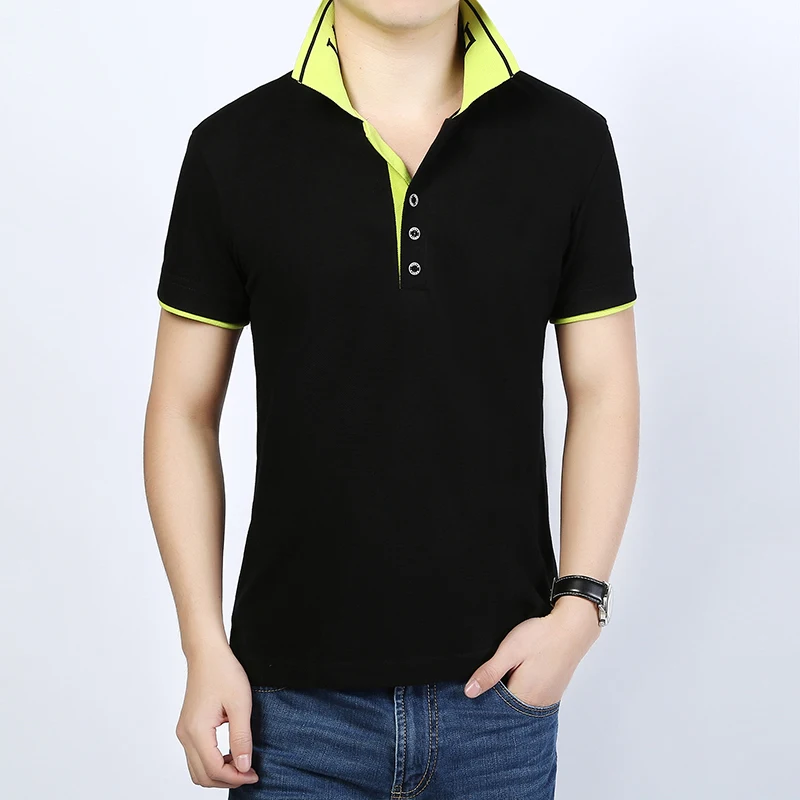 Мужская рубашка поло летняя приталенная футболка одноцветная с коротким рукавом