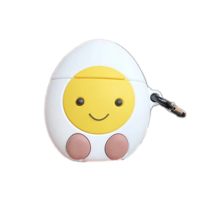 

Cartoon Protective Case for AirPods 1 2 3 Cute Silicone Bluetooth Earphone Case for Airpods Pro Unique 3D Poached Egg +keychain