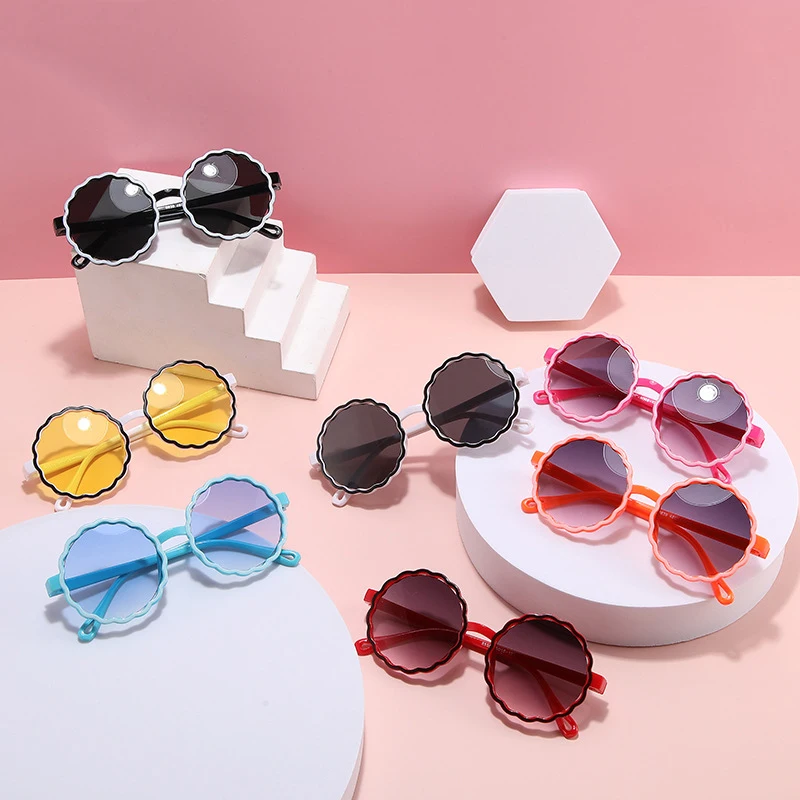 

2022 New KIDS Sunglasses Wave Ocean Film Sunglasses Tide Irregular Flowers Personality Fashion Children's Glasses