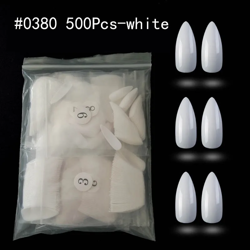 

Длинные Типсы на шпильках для дизайна ногтей 500 шт. прозрачные/натуральные/белые острые концы искусственные ногти салон