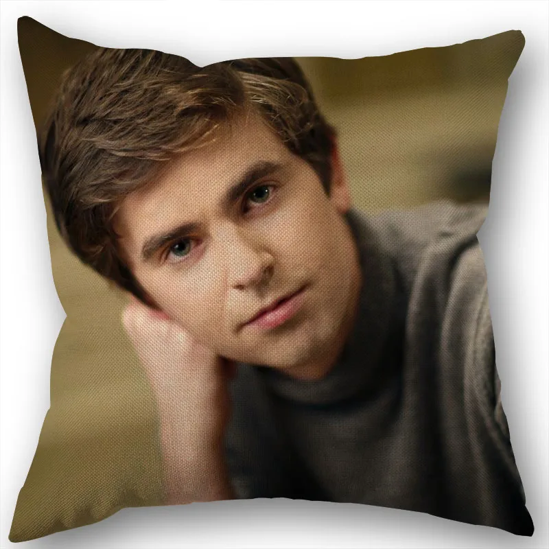 Наволочка Freddie Highmore из хлопка и льна квадратная на молнии для украшения дома