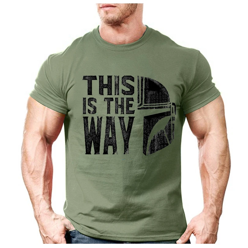 

2021 Fashion Sports Casual T-shirt Solid Color Letter Printed Men's Tshirt This Is The Way Streetwear Trendy Cotton Hip Hop Tees