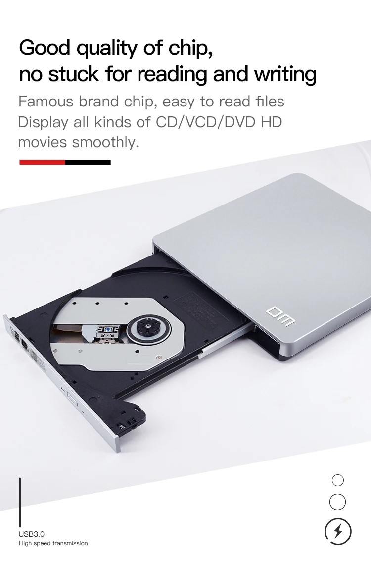 DM оптический usb-дисковод Внешний USB 3,0 CD/DVD-rom Комбинированный DVD RW rom горелка для Dell lenovo ноутбук для Mac OS USB DVD привод