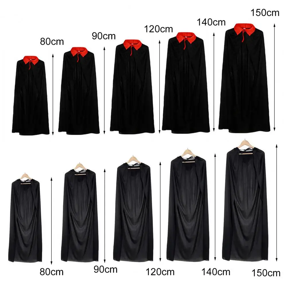 

New Knitted Fabric Hooded Single Layer Vintage Kids Adult Cloak Coat Lapel Lace Up Long Halloween Cape Halloween Costume Capes
