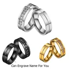 6 мм титановая сталь гравировка имени влюбленных парные кольца CZ обручальные кольца персонализированные ювелирные изделия Прямая поставка