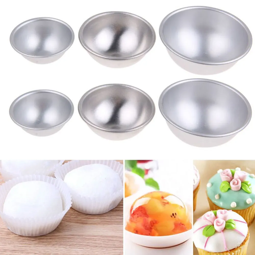 Половина шаровая форма шара торта ремесло шоколад Алюминий Сплава Серебра Формы