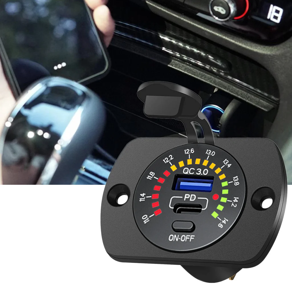 

Автомобильная розетка с двумя USB-портами, 12 В, быстрая зарядка 3,0