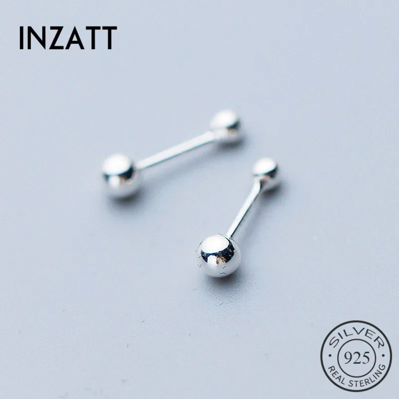 INZATT настоящее 925 пробы серебряные минималистичные круглые маленькие модные