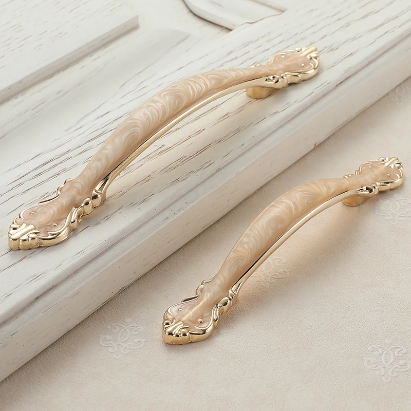 WV желтое золото Янтарная ручка 96 мм 128 ручки ящика кухонный шкаф дверные