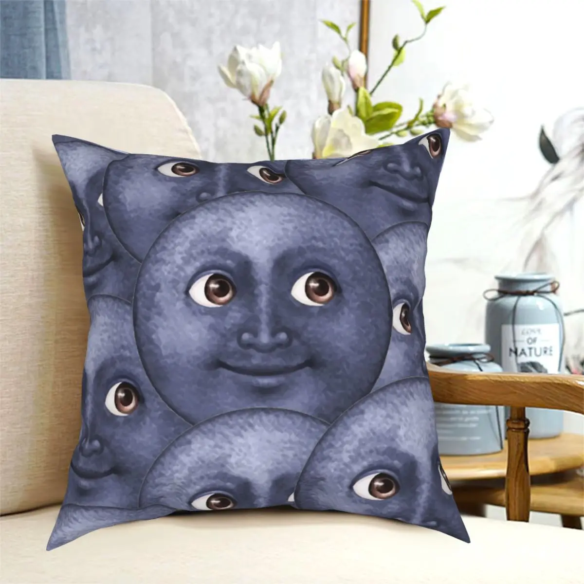 

Moon Square Pillowcase Polyester Pattern Zip Decor Pillow Case Car Cushion Cover