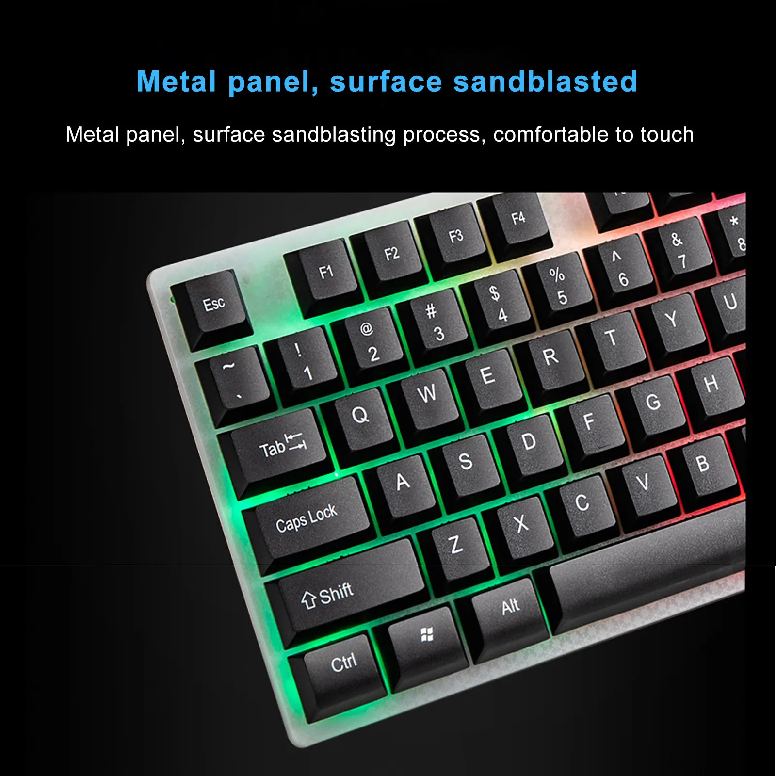 

T350 Rainbow Backlight Usb Ergonomic Gaming Keyboard for PC Laptop Wired Gaming Keyboard USB Backlight Gaming Keyboard