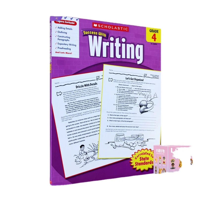 

Original Popular Education Books Scholastic Success with Writing,Grade4 English Exercise Assessment Picture Book for Kids