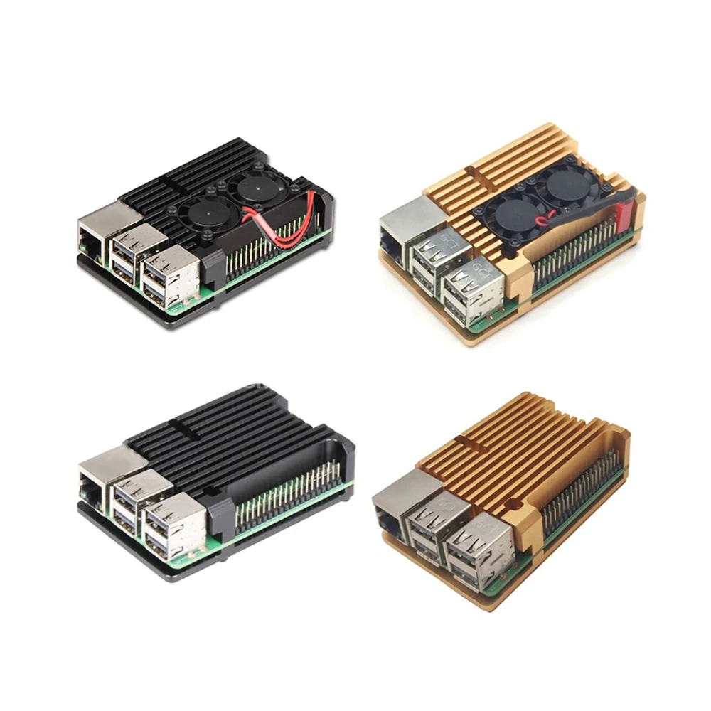 

Raspberry Pi 3 Model B plus выделенный алюминиевый чехол с двойным охлаждающим вентилятором, металлический корпус, черный корпус для телефона