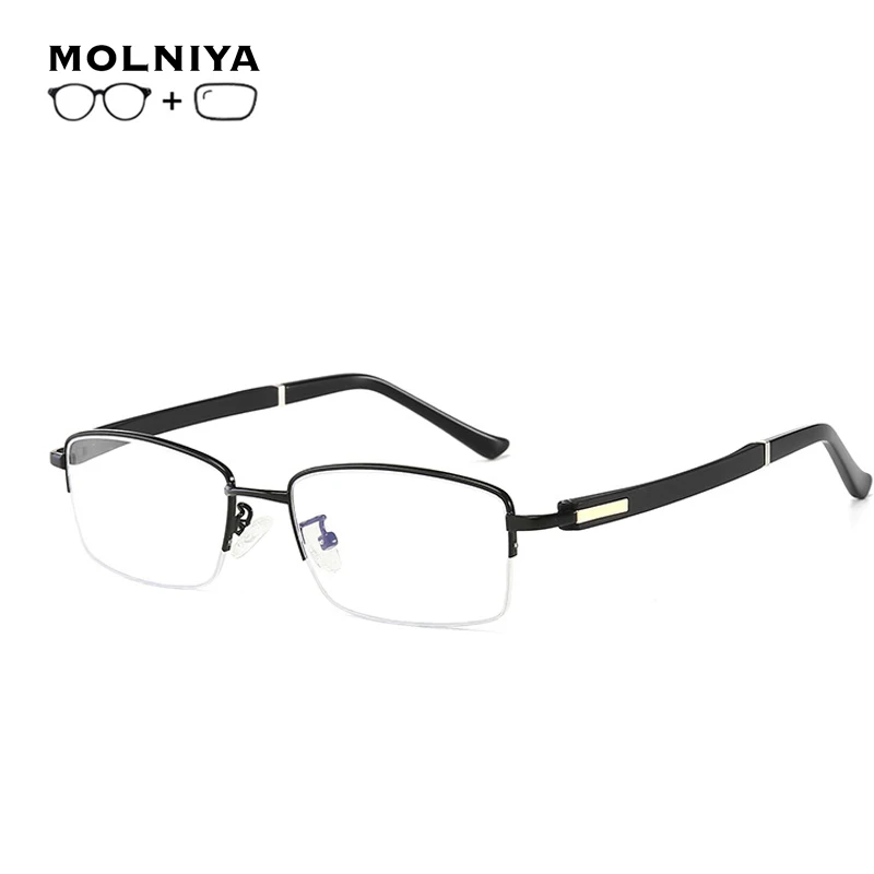 Оправа для очков по рецепту TR90 модные Полуободковые деловые очки мужские с