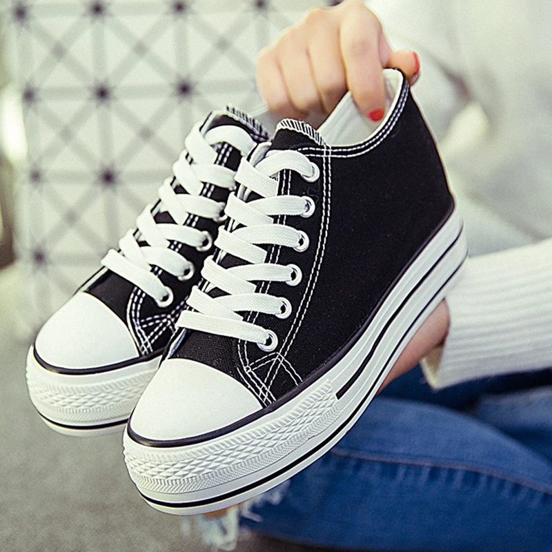 Модные кроссовки Белая парусиновая обувь Женская Вулканизированная Обувь на