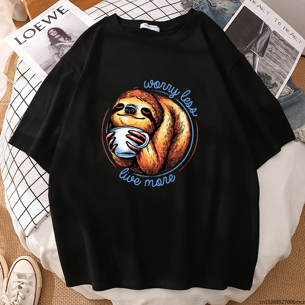 

Lazy Style Cute Animal Sloth Print Women Tshirt Simplicity Soft T-Shirt Cool Fit Creativity Oversized Womens Tees Shirt