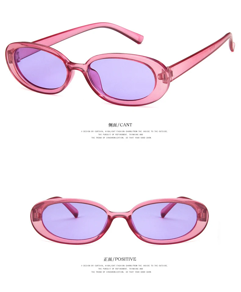 Pink Retro Sunglasses Oval Sunglasses Women Retro Brand Designer Vintage Ladies Cat Eye Pink Sun Glasses UV400 Nicki Minaj
