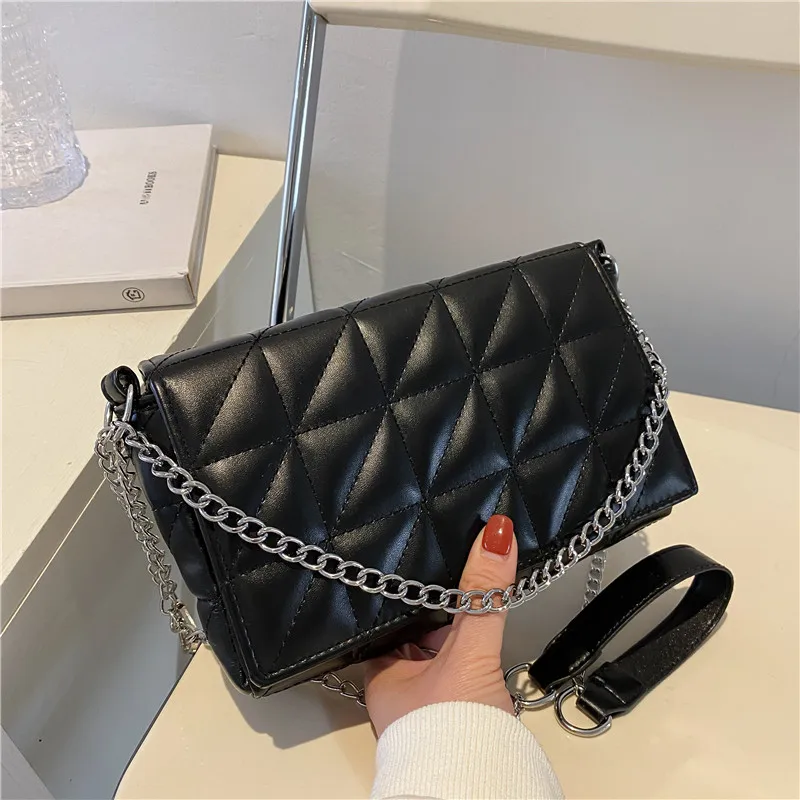 

New Chain Women Shoulder Bags Ladies Handbag Branded Women's Design Clutch Bags 2021 Quilted Fashion Shoulder Purses And Handbag