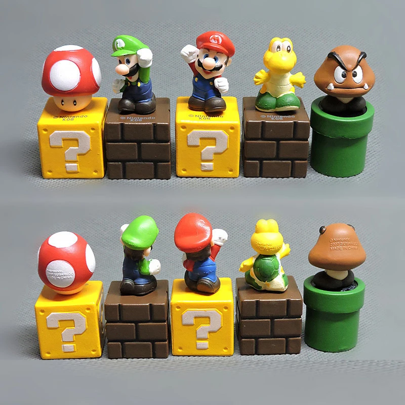 

5Pcs/Set Super Mario Home Decoration Mario Bros Action Figures Super Mary Mushroom Mini DIY Figures Toys For Children Gifts
