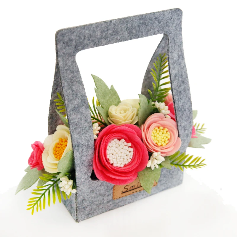 Цветочный букет из фетра сделай сам женские тканевые цветы ручной работы для