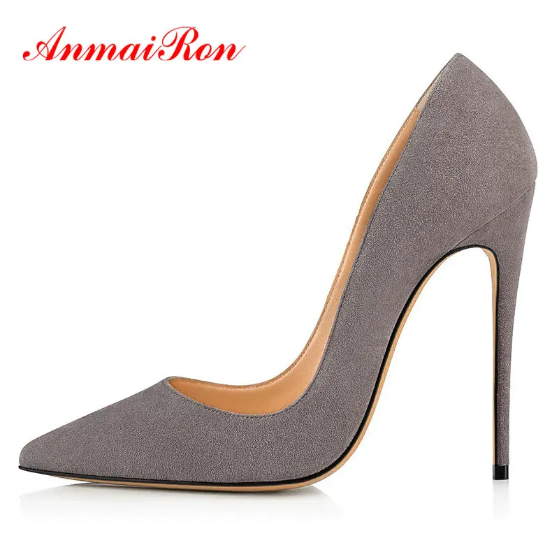 

ANMAIRON Slip-On Shoes Woman Pointed Toe 2020 Patent Leather Party Thin Heels Spring/Autumn Sexy High Heels Shallow Ladies Shoes