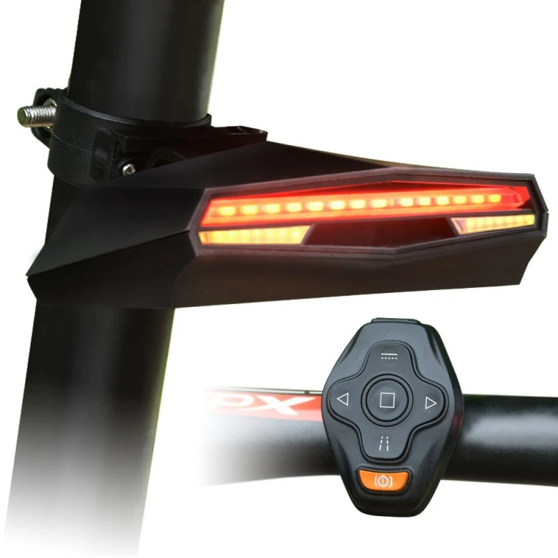 

Bicycle Remote Control Taillight X5 MTB Laser Steering Light Wireless USB Remote Control Turn Signals Laser Safety Warning Light