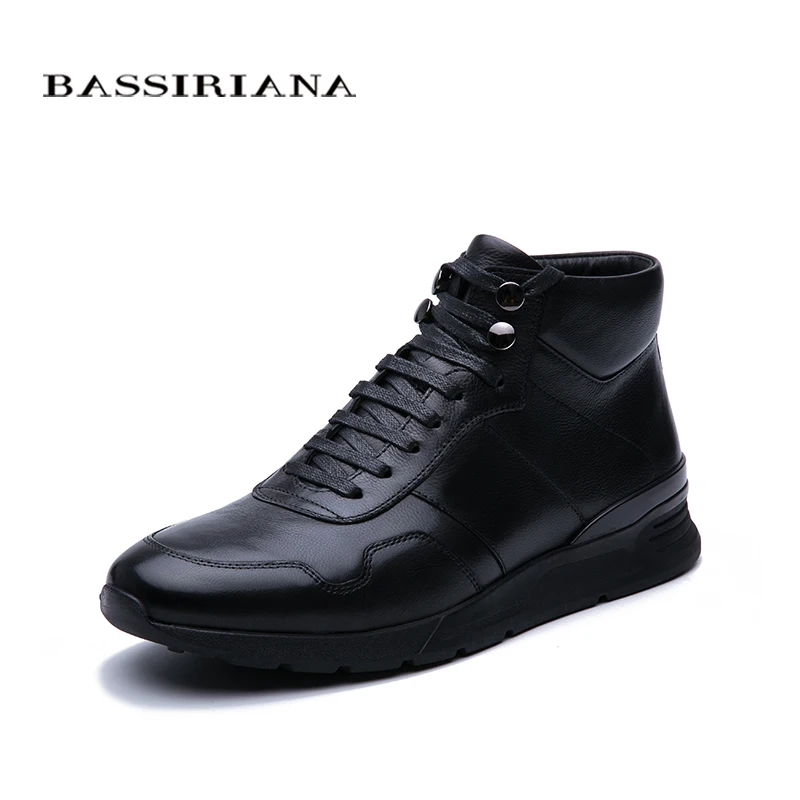 BASSIRIANA New 2019 Winter leather men's shoes warm high quality comfortable free shipping|Ботинки| |