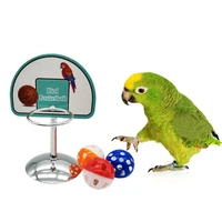 pet parrot basketball hoop props puzzle game chew play toys parakeet bells balls