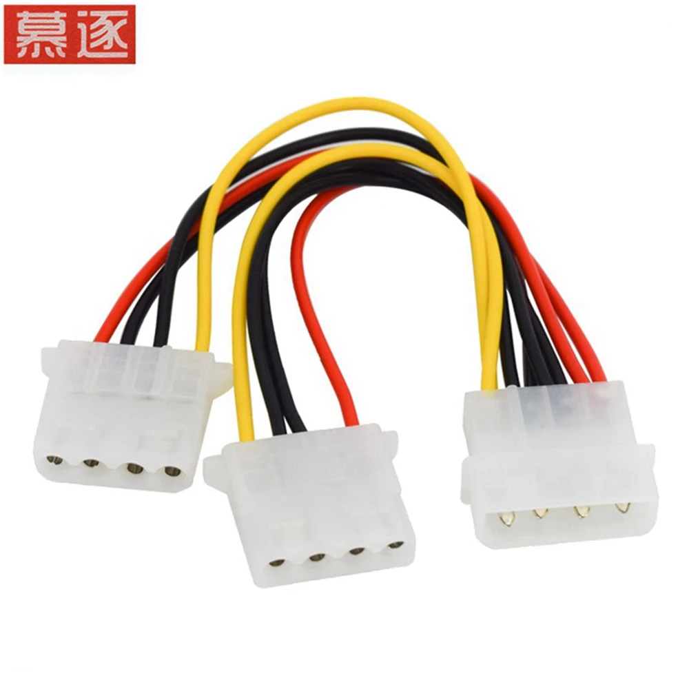 18AWG 8 дюймовый компьютерный блок питания IDE 4 контактный Molex LP4 штекер на 2 x