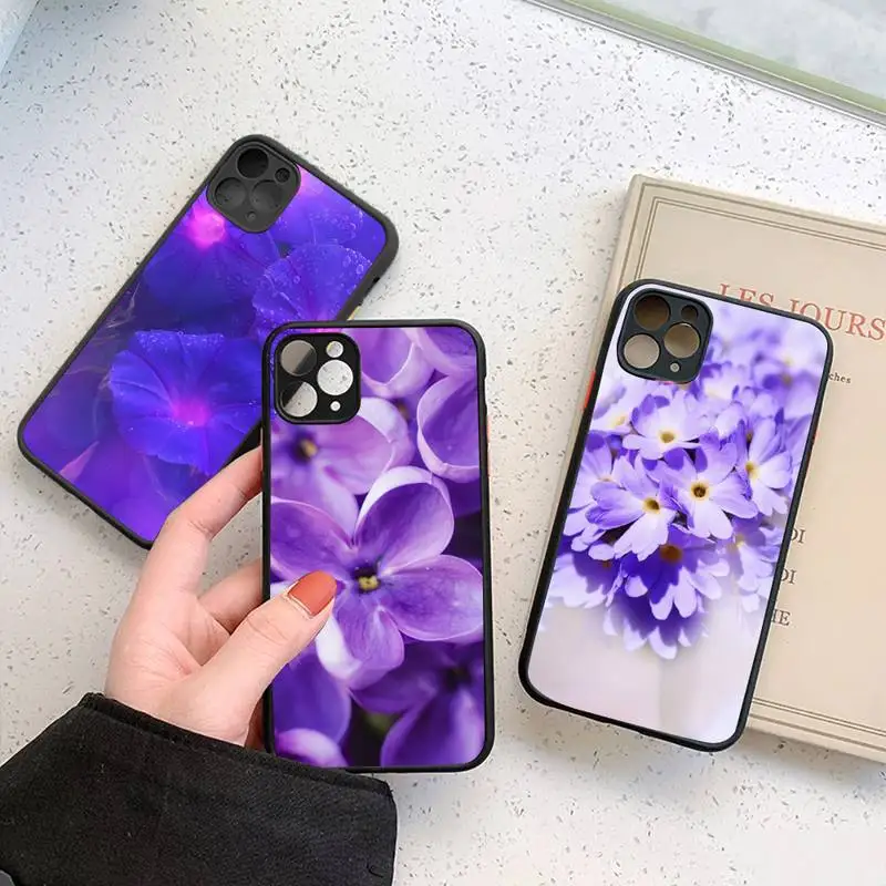 

lavender purple flowers Phone Case For iphone 12 11 7 8 plus mini x xs xr pro max matte transparent cover