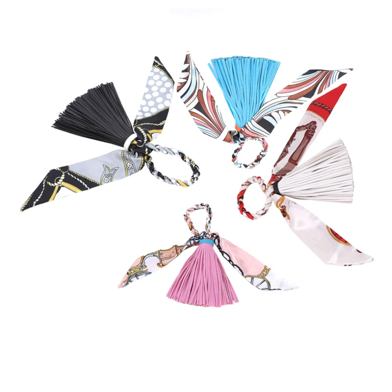 Подвеска с кисточкой шелковый шарф плетение брелок сумка шарм Декор ювелирные