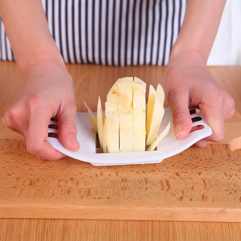 

1pc Stainless Steel Vegetable Potato Slicer Cutter Chopper Chip Making Tool Potato Cutting Fries Tool Kitchen Accessories random