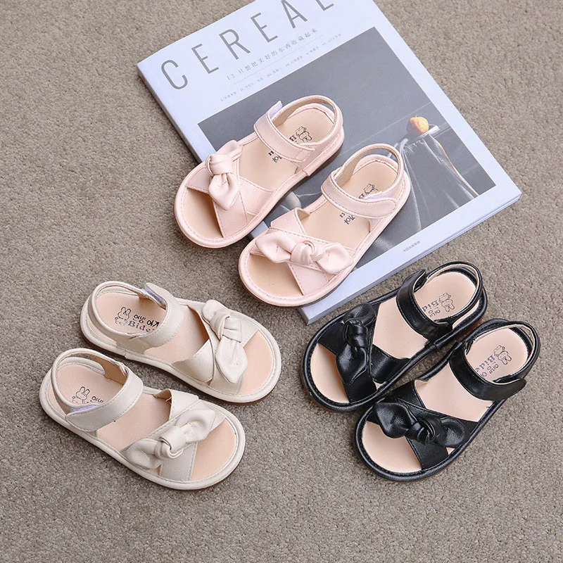 

Soft Summer Kids Shoes Toddler Baby Soft Breathable Hollow Out Bow Shoes Fashion Sweet Princess Children Sandals for Girls 2021