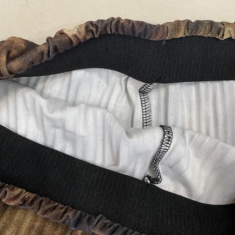 

GALCAUR Tie Dye Vintage Flare Pants For Women High Waist Loose Hit Color Casual Trousers Female Fashion Clothing 2021 Summer New