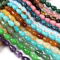 natural stone agates crystal beaded water drop shape scattered beads for jewelry making diy necklace bracelet accessories gift