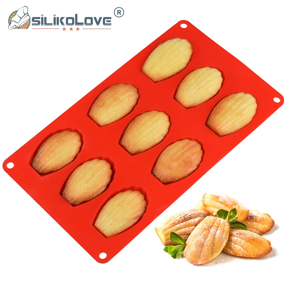 

SILIKOLOVE 9 Even Madeleine Shell Cake Baking Pan Mould Food Grade Silicone Chocolate Biscuit Mold