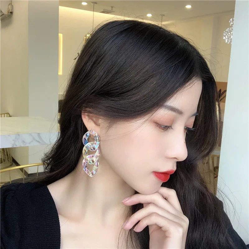 

Acrylic Earrings For Women Trend Punk Korean Style Statement Transparent Earrings Bohemian Jewelry Accessories