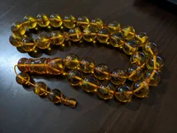Fossil German Misbaha Faturan Amber Bakelite Islamic Prayer Beads Tasbih Rosary Tasbeh Tesbih Tasbeeh Sandalos Yemeni Rare