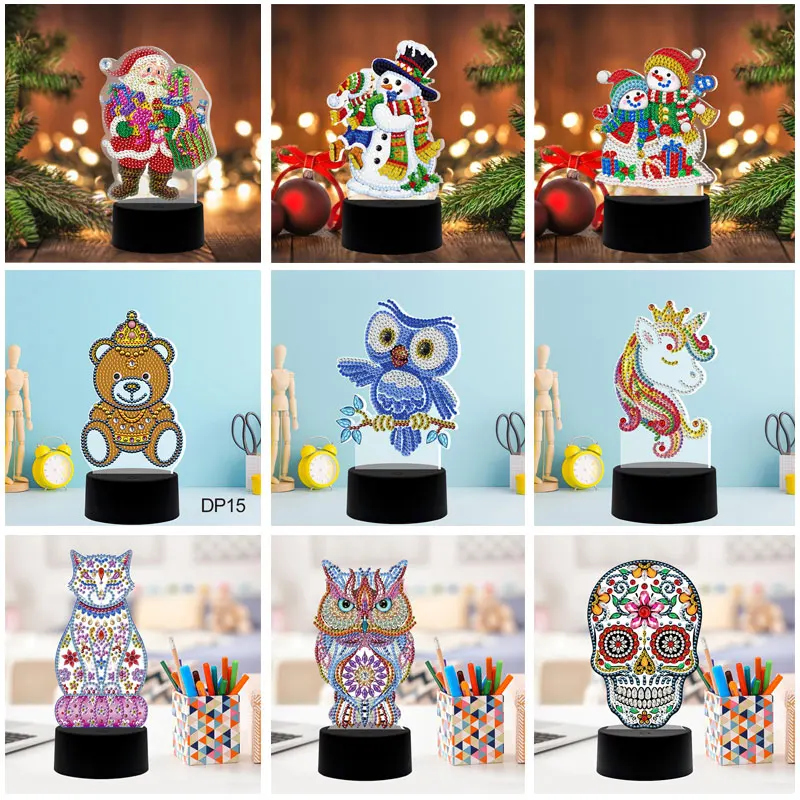 DIY алмазная живопись светодиодный светильник лампа Рождественский особой формы