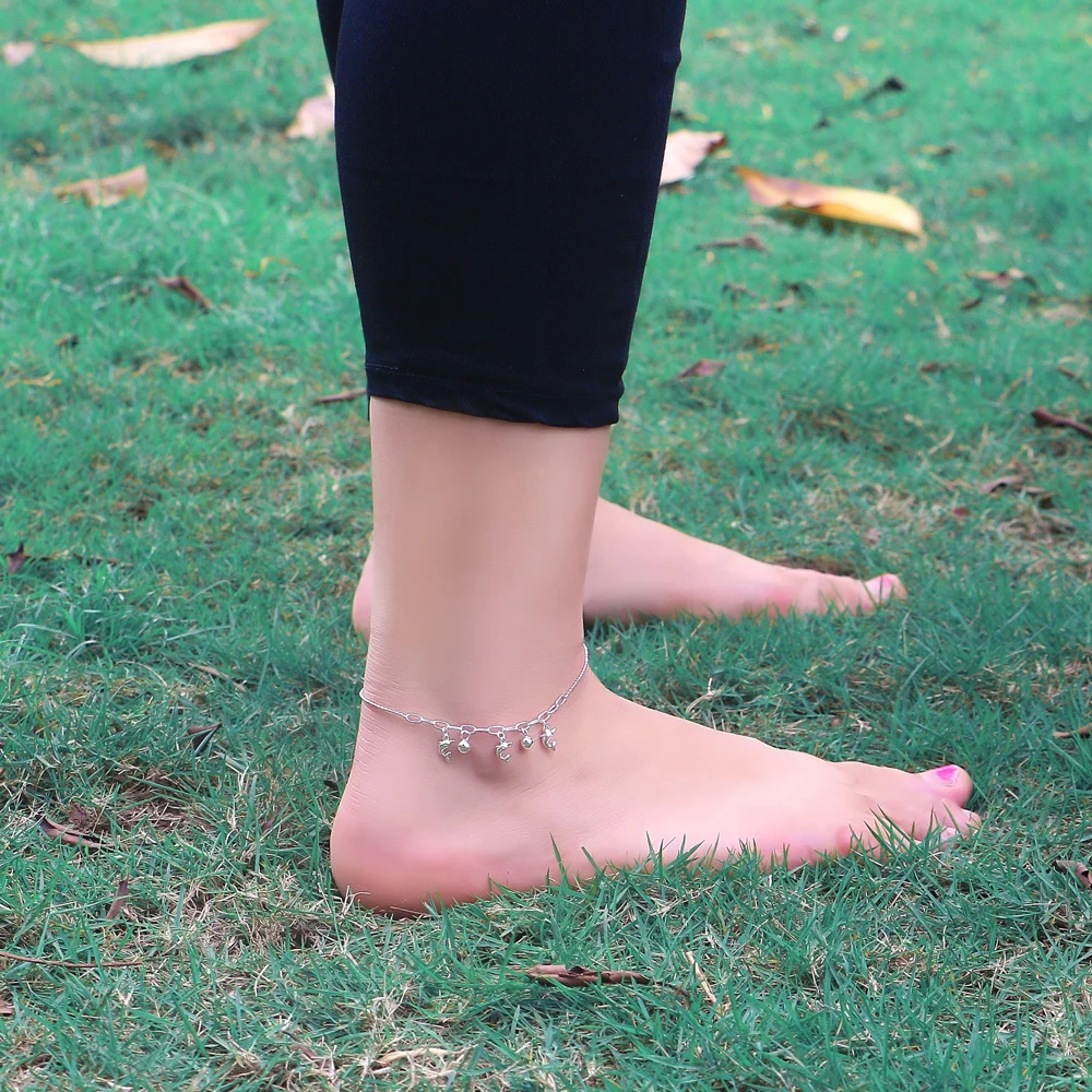 Женский браслет на ногу из серебра 100% пробы с дельфином | Украшения и аксессуары