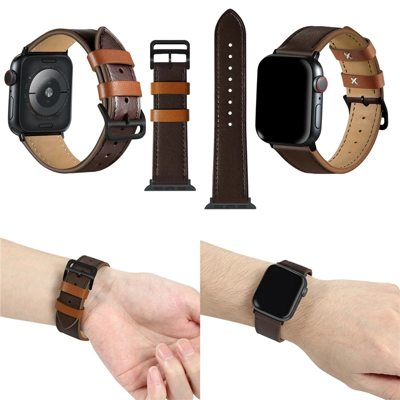 Одиночный Тур кожаный ремешок для Apple watch band 5 4 44 мм 40 мм correa 42 мм 38 мм ремешок для часов Iwatch series 5 4 3 2 Аксессуары для часов