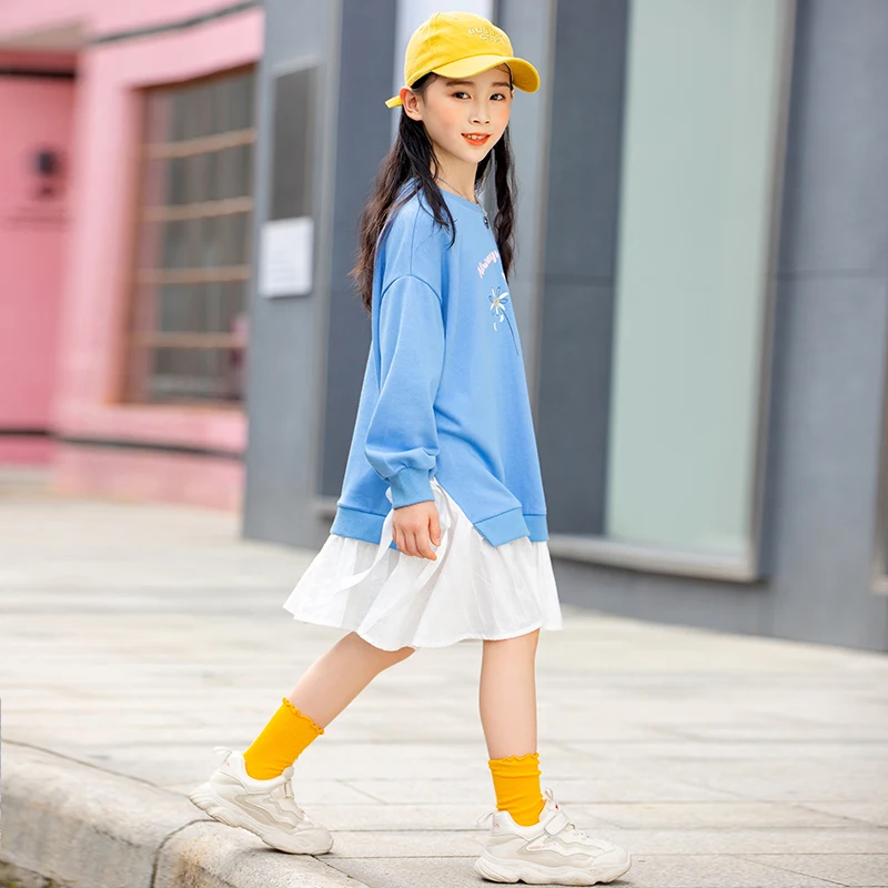 

Gilrs Dress Full Sleeve Casual Autumn Spring Wear Cute Children Fashion toddler Kids Baby Girls Dresses Clothes Child