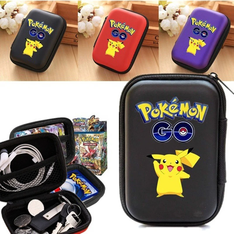 

2021 Pokemon Pikachu Game Cards 50 Capacity Cards Holder Album Hard Case Card Holder Book Holder Earphone Storage Box toy Gifts