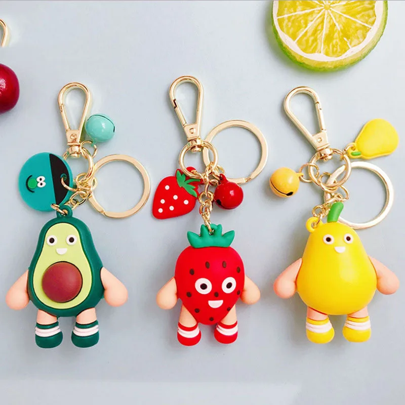 Модный брелок для ключей с мультипликационным изображением фруктов милый в виде