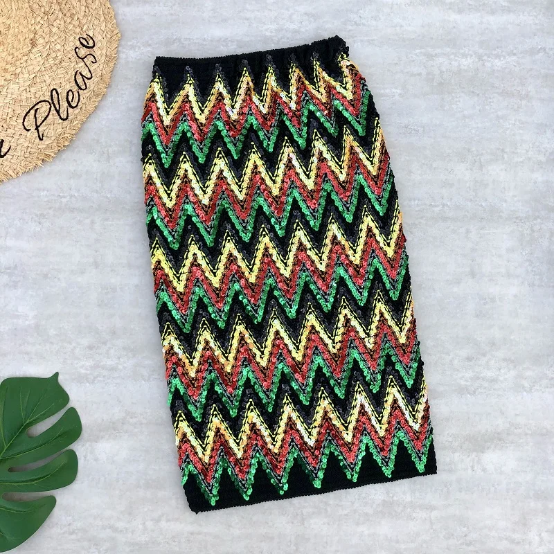 green yellow Женские юбки средней длины с золотыми блестками, облегающая юбка средней длины с высокой талией, эластичная юбка-карандаш, Сексуальные вечерние длинные юбки - Цвет: green yellow