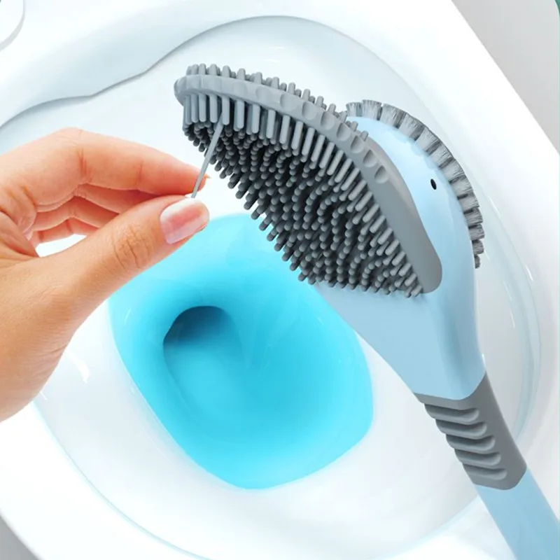 toilet brush for bathroom with base creative duck shape silicone soft bristles brush with holder set for toilet cleaning tools free global shipping