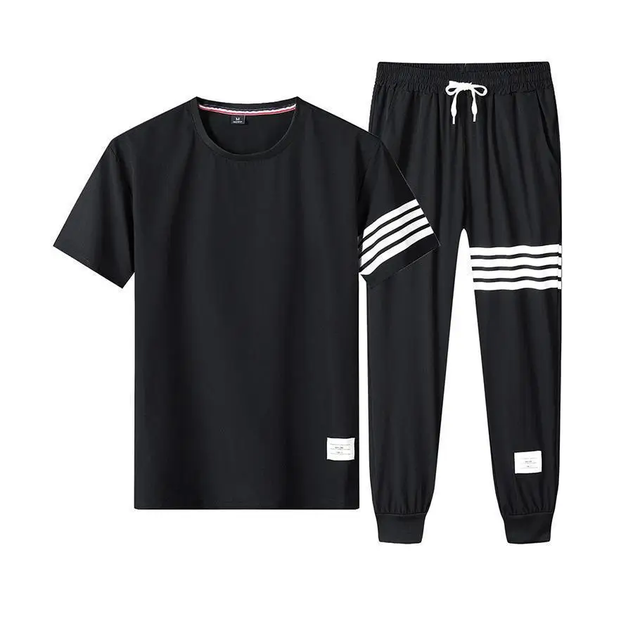 

[Мужской комплект в стиле хип-хоп], летний модный мужской короткий комплект, футболка и шорты, мужская повседневная спортивная одежда в стил...